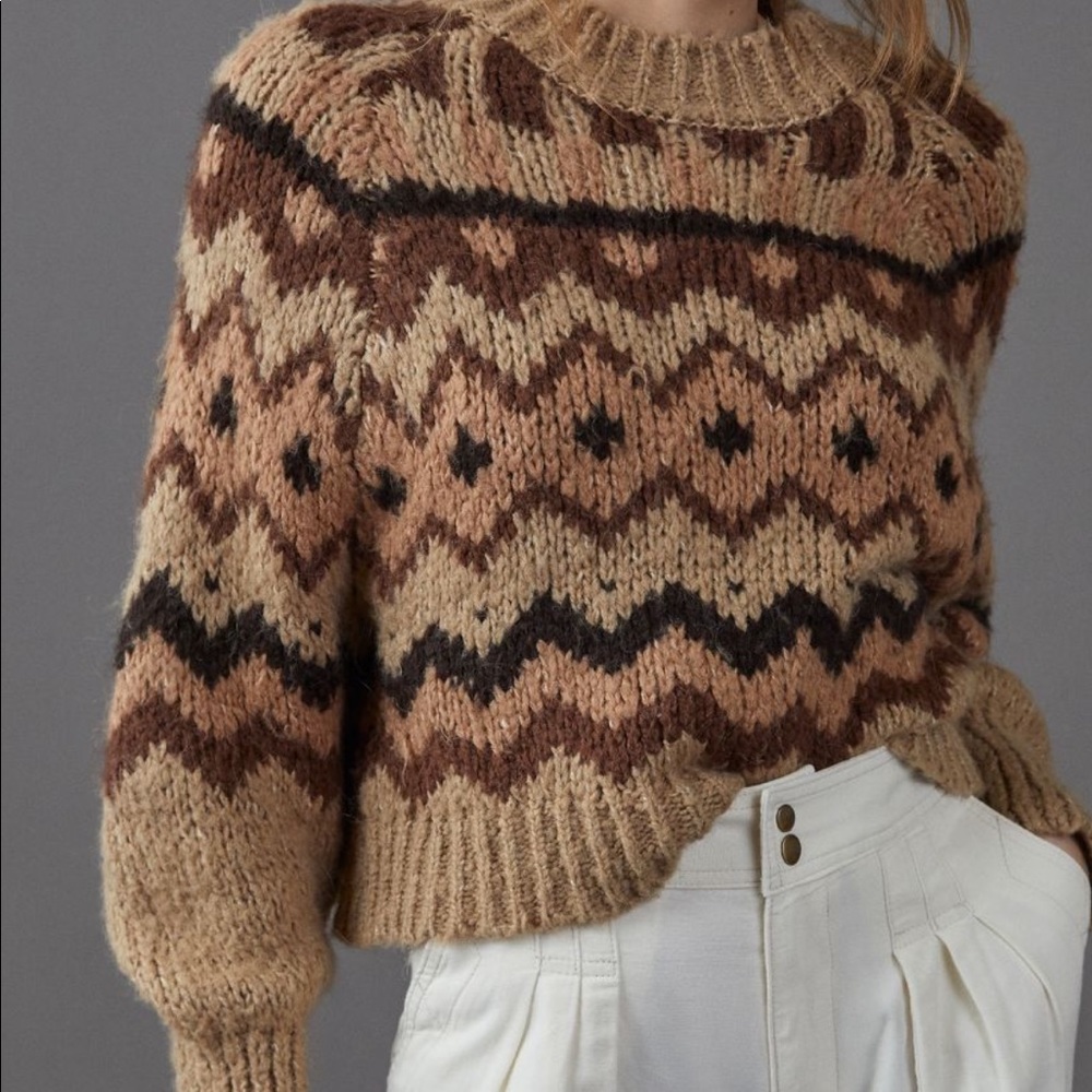 Anthropologie Carson geometric sweater